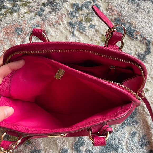 Coach Prince Street Leather Satchel Purse - Pink Ruby - Picture 4 of 6